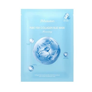 УВЛАЖНЯЮЩАЯ МАСКА С КОЛЛАГЕНОМ ДЛЯ ЭЛАСТИЧНОСТИ КОЖИ JMSOLUTION PURE FISH COLLAGEN BLUE MASK