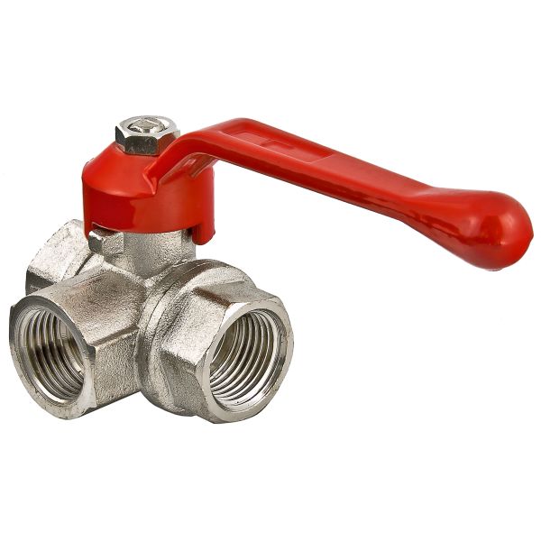 фото Кран шар VALTEC трехходовой тип L 3/4" вн-вн-вн VT.360.N.05