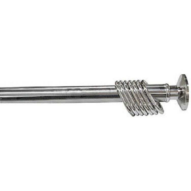 фото Карниз для ванной с кольцами хром