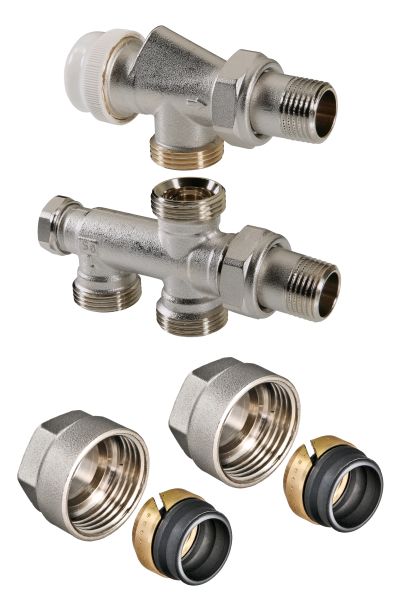 фото Термостатический узел для нижн.подкл. рад-ра 1/2"х50%х3/4" евроконус VALTEC (комп-т)VT.225K.N.E04050