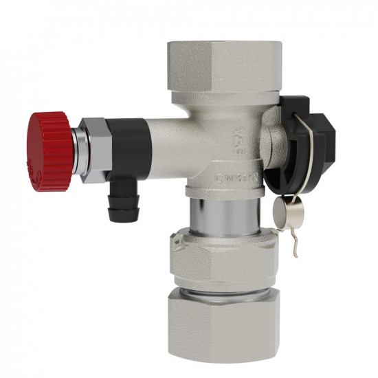 фото Кран-отсекатель шар. с дренажем для подкл.мембранного бака 1" V&G