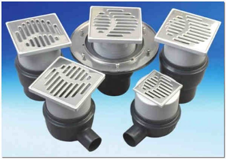 фото Трап (ТQ 5602) гориз. D50 регулируемый с реш. из нерж.стали 100х100 сухой