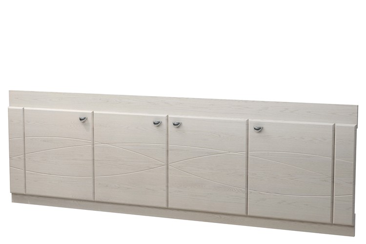 фото Экран под ванную 1500 (с рисунком) дуб выбеленный