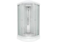 фото ДК "Риф 100*100 В" 1/4 круга сред.подд. Грейс Белый ДН4 (7 мест +сифон D90мм)(снято с производства)