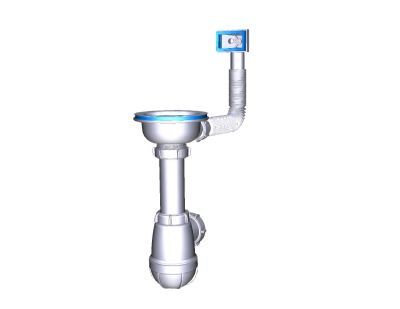 фото В0145 Сифон для мойки 3"1/2"х40 с прямоуг.переливом Aquant