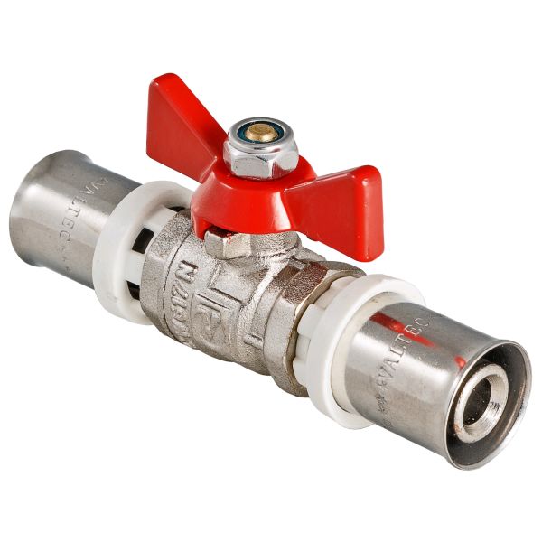 фото Кран шар VALTEC BASE под пресс рукоятка бабочка 16 VT.243.N.1616