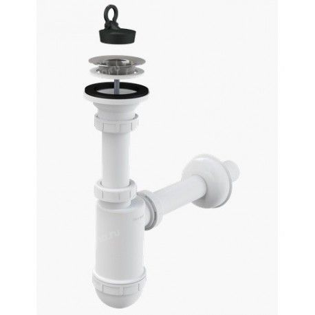 фото Cифон для ум-ка d 32мм с нерж.реш. AlcaPlast А411