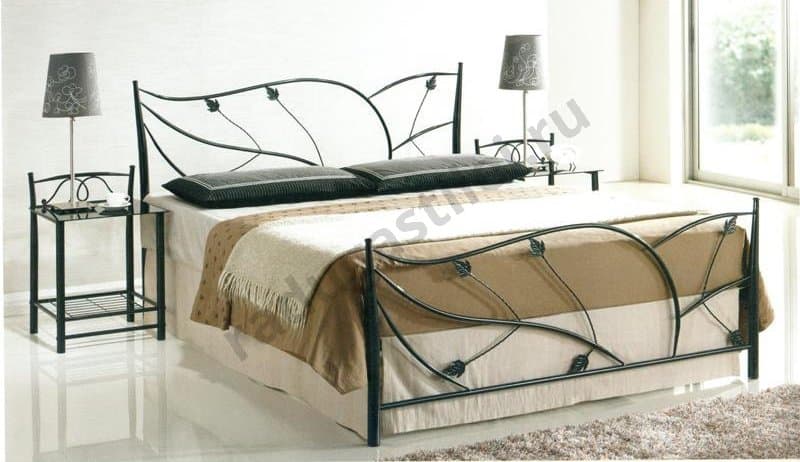 Кровать черная Сабина 160х200
