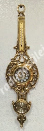 Настенные часы бронзовые с гидрометром и термометром