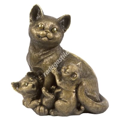 Статуэтка из литьевого мрамора, Мама Кошка с котятами