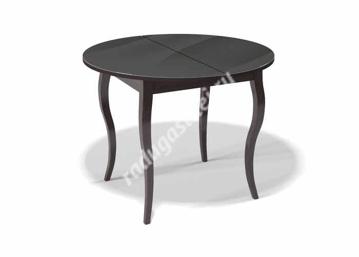 Стол обеденный раскладной KENNER 1000C, венге/стекло черное