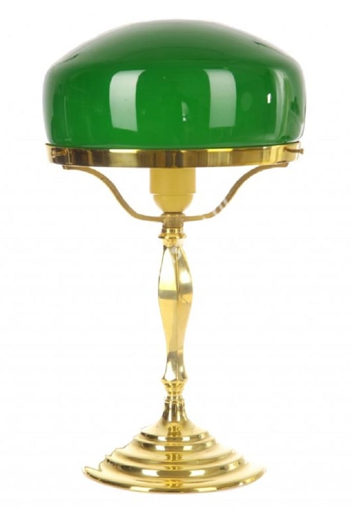 Настольная лампа Николина с зеленым абажуром