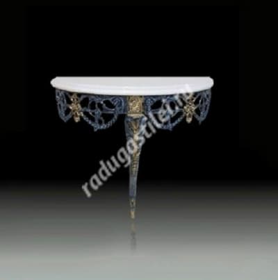 Консольный столик бронзовый синий "Кавалер"