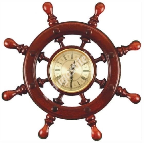 Часы деревянные "Морской штурвал" 