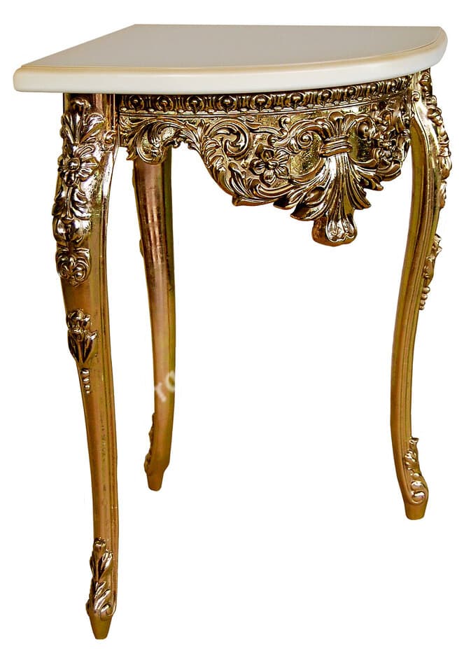 Консольный столик угловой Паулина  золотой