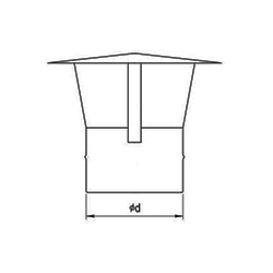 Дымник (колпак) на трубу круглый Grand Line d140, 0.5 GreenCoat Pural, RR 29 красный (RAL 3009)