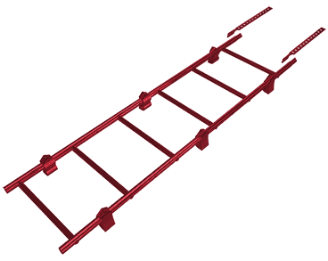 Лестница кровельная Grand Line (Гранд Лайн) 2,76 м, цвет RAL 3005 (красный)