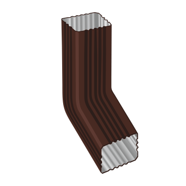 Колено трубы 60° 76х102 мм Металл Профиль Бюджет, PE, цвет коричневый (RAL 8017)