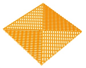 Решётка с дополнительным обрамлением Альта-Профиль, 400х400х18 мм, цвет желтый