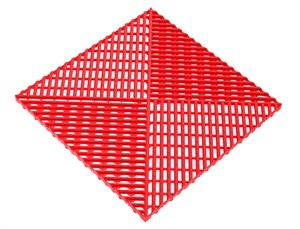 Решётка с дополнительным обрамлением Альта-Профиль, 400х400х18 мм, цвет красный