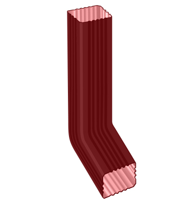 Труба водосточная 76х102 мм с коленом Металл Профиль Бюджет, PE, 1000 мм, цвет красно-коричневый (RAL 3011)