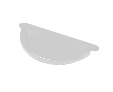 Заглушка желоба D150 Металл Профиль Foramina (Престиж), цвет белый (RAL 9010)