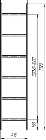 Полотно лестницы Optima Grand Line (Гранд Лайн) 1,92 м, цвет RAL 8017 (коричневый)