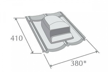 Кровельный вентилятор Метротайл (Metrotile), цвет айрон-барк, 380х410 мм