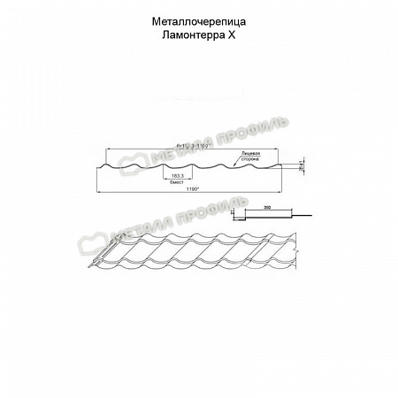 Металлочерепица Металл Профиль (Ламонтерра, Ламонтерра X, Макси), PURMAN 0.5, серый графит RAL7024