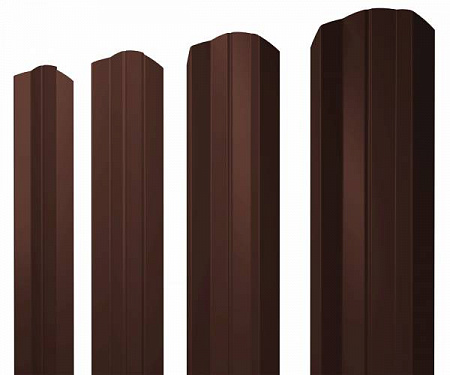 Штакетник металлический Grand Line (Гранд Лайн), М-образный фигурный, PE двс 0.45, цвет RAL 8017 (коричневый)