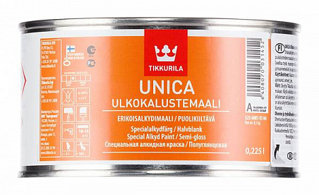 Краска по металлу Unica Tikkurila, 0.225 л, цвет RAL 5005 (сигнально-синий)
