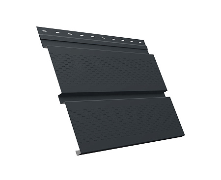 Софит металлический Квадро Брус с перфорацией Grand Line / Гранд Лайн, Satin 0.5, цвет Ral 7016 (антрацитово-серый)