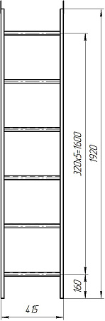 Полотно стеновой лестницы Grand Line (Гранд Лайн) 3,0 м, цвет RAL 3005 (красный)