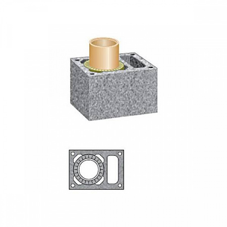 Комплект блок-опора UNI Schiedel Шидель D16L, одноходовой с вентиляционным каналом
