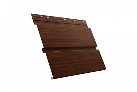 Софит металлический Квадро Брус с перфорацией Grand Line / Гранд Лайн, Print premium 0.45, цвет Choco Wood (Шоколадное дерево)