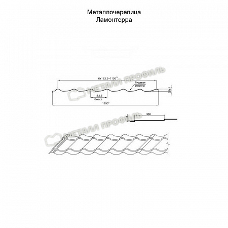 Металлочерепица Металл Профиль (Ламонтерра, Ламонтерра X, Макси), NormanMP 0.5, коричнево-красный RAL3011