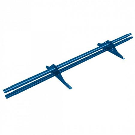 Снегозадержатель трубчатый Металл профиль 1 м (2 опоры) с креплениями для металлочерепицы и мягкой битумной кровли, цвет RAL 5005 (синий)