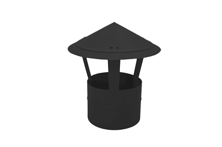Дымник (колпак) на трубу круглый Grand Line d220, 0.5 Satin, RAL 9005 (черный янтарь)