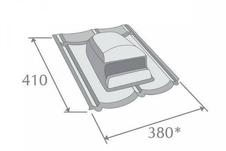 Кровельный вентилятор Метротайл (Metrotile), цвет коричневый, 380х410 мм