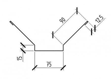 Накладка ендовы Weckman / Векман 0.5 мм, Pural 50 мкм, цвет RR 32 (темно-коричневый)