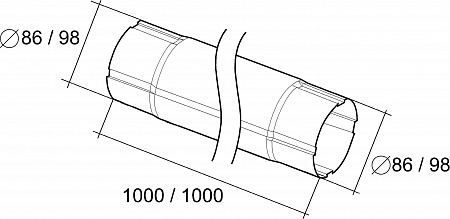 Труба соединительная круглая 100 мм Гранд Лайн Grand Line, длина 1.0 м, цвет Ral 9003 (белый)