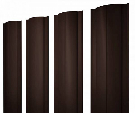 Штакетник металлический Grand Line (Гранд Лайн), круглый, PE двс 0.45, цвет RAL 8017 (коричневый)