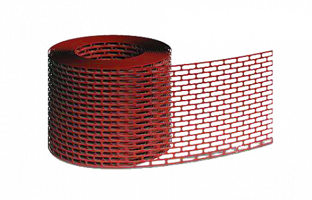 Вентиляционная лента свеса ПВХ D-BORK / Д-БОРК, 5.0 м, цвет красный