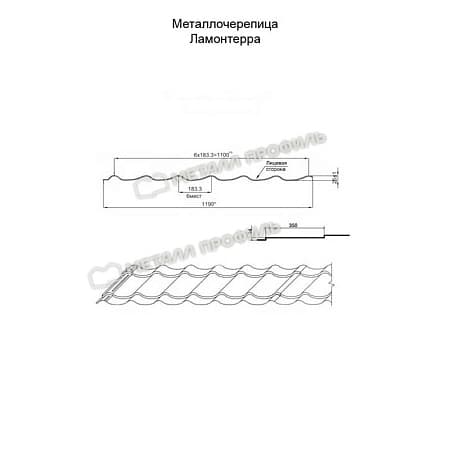 Металлочерепица Металл Профиль (Ламонтерра, Ламонтерра X, Макси), VikingMP E 0.5, черный темный RAL9005