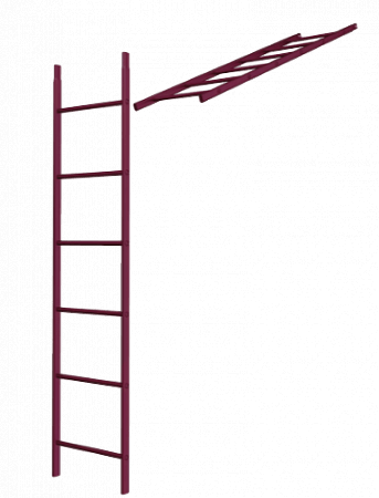 Лестница Металл Профиль кровельная и стеновая, 1.86 м (без кронштейнов), цвет Ral 3005 (красное вино, вишня)