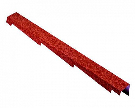 Торцевая планка Метротайл (Metrotile) левая, цвет красный, 1250 мм
