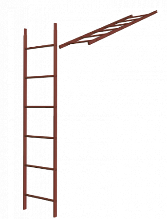 Лестница Металл Профиль кровельная и стеновая, 1.86 м (без кронштейнов), цвет Ral 3011 (красно-коричневый)