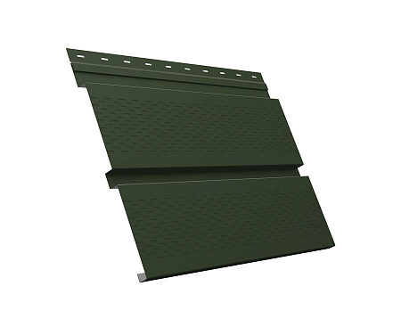 Софит металлический Квадро Брус с перфорацией Grand Line / Гранд Лайн, GreenCoat Pural Matt 0.5, цвет RR 11 темно-зеленый (RAL 6020)