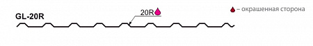 Профнастил С20R Гранд Лайн / Grand Line 0,45 PE Zn 100-180, цвет RAL 3005 (красное вино)