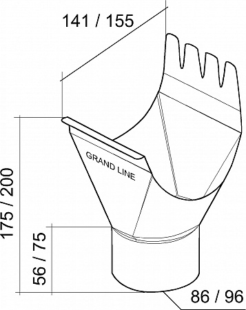 Воронка желоба 150/100 мм Гранд Лайн Grand Line, цвет RR32 (темно-коричневый)